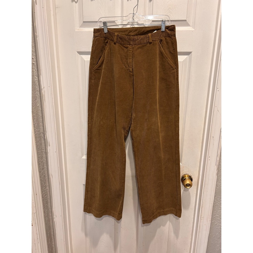Poetry Brown Corduroy Wide Leg Trousers Pants Womens US 10 UK 14 Cotton Camel